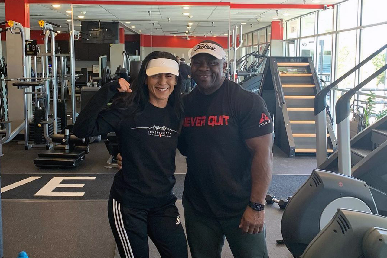 John Sherman with a longtime client at the Fit 2 Live studio